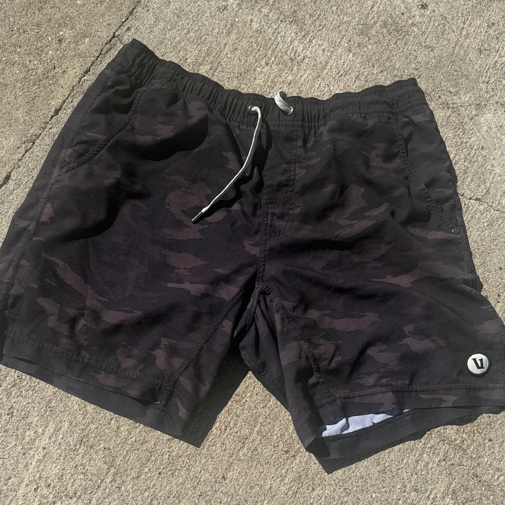 Vuori Black Camouflage Athletic Shorts